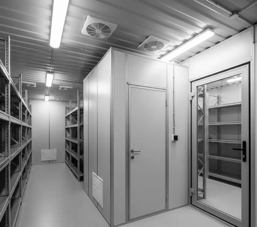 40-foot shipping container used for commercial storage