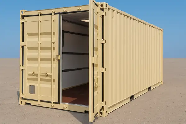 Container with panel insulation