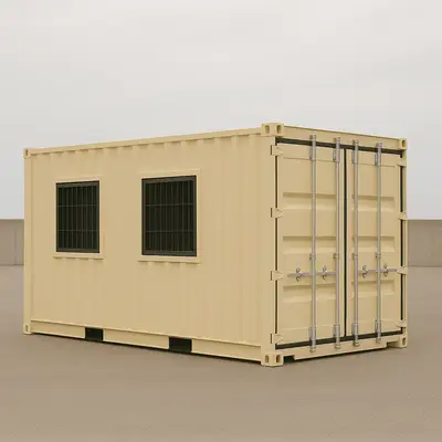 Container with custom security windows