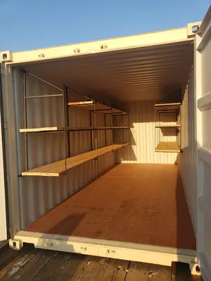 Container with custom shelving