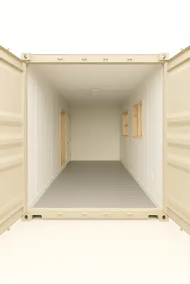 Container with drywall