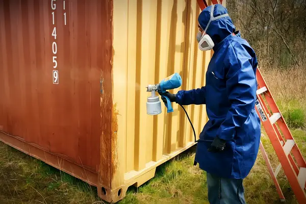 Container with custom paint