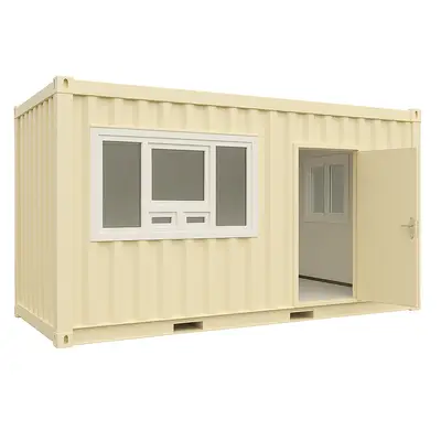 Container with ticket booth modifications